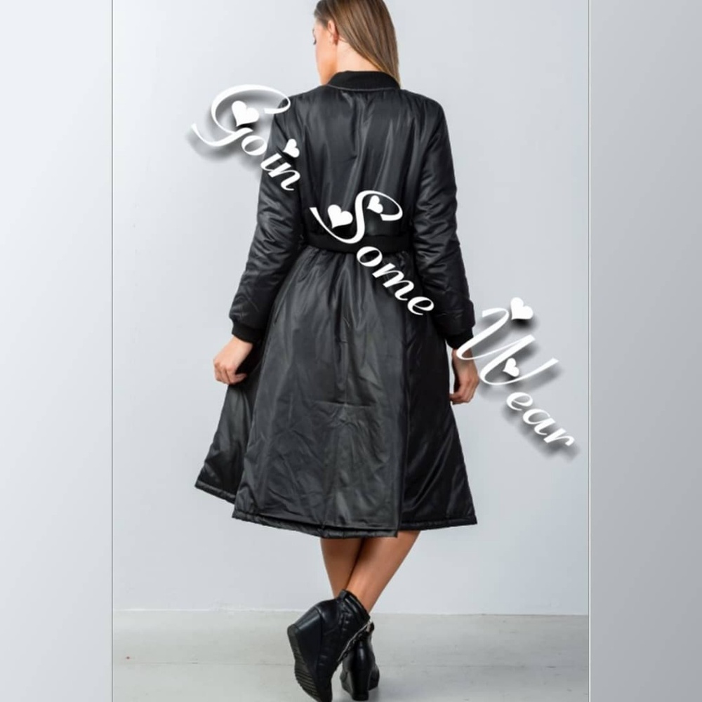 Last Black Bomber Jacket and Puffer Skirt Set SZ M - Picture 3 of 5